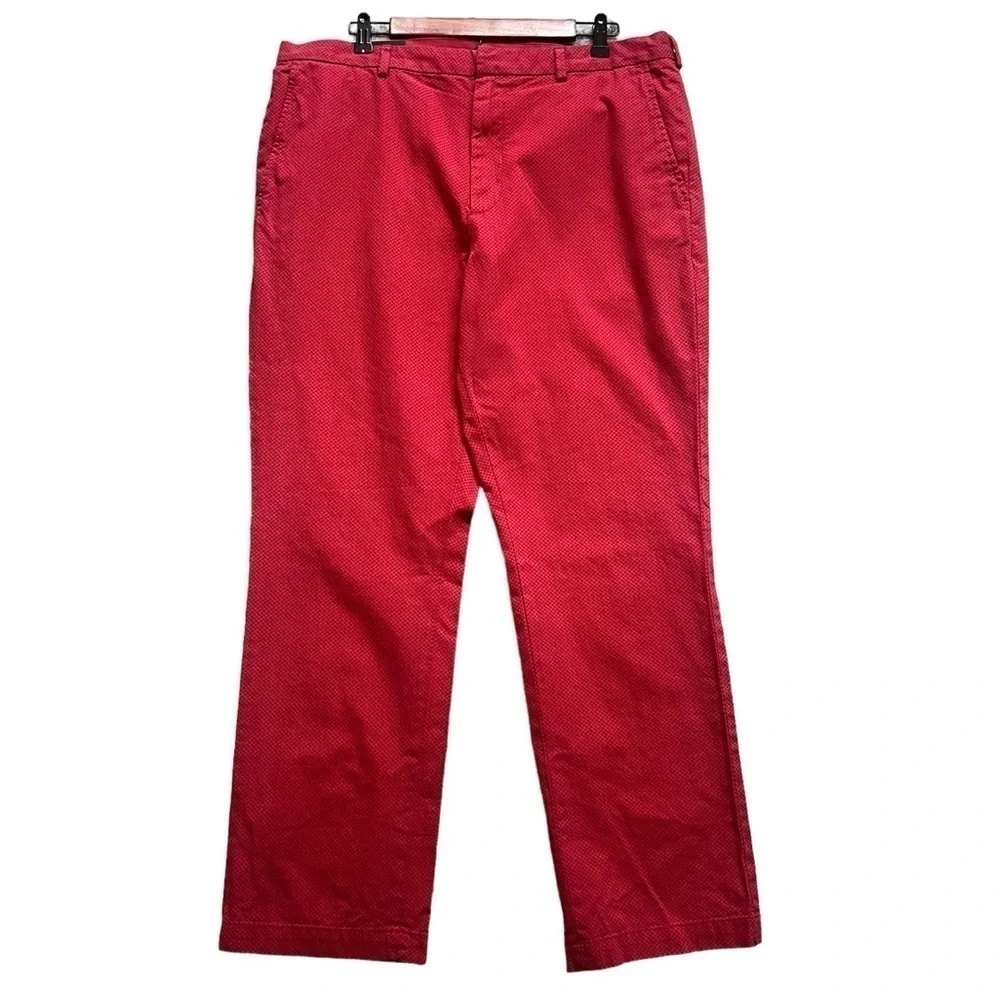 Banana Republic Aiden Chino Slim Fit Pants Khakis Trousers Red Printed Sz 38/32